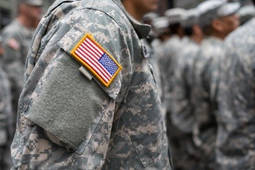 US flag patch on Military uniform
