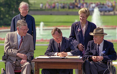 President George H.W. Bush signs the ADA