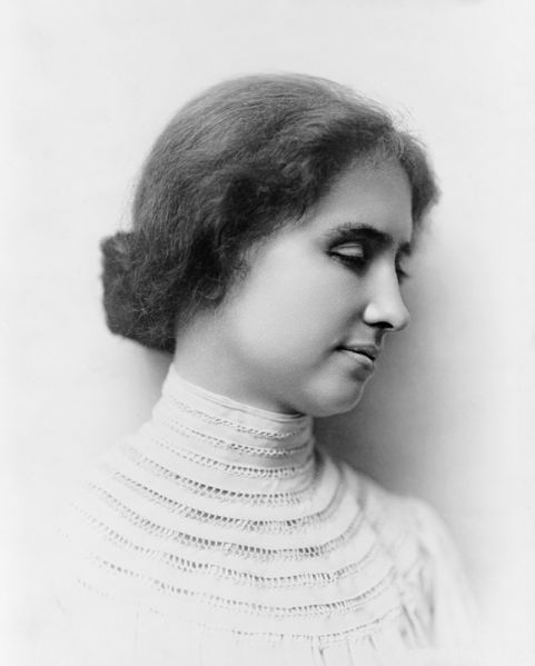 Profile portrait of Helen Keller