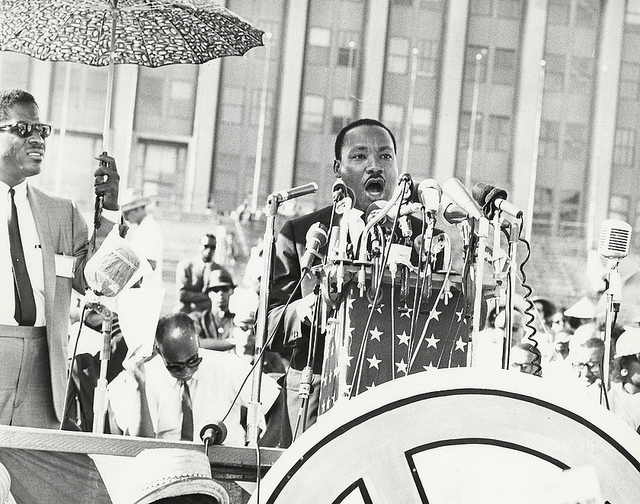Martin Luther King, Jr. delivering a speech