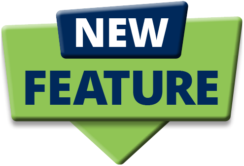 Graphic with the words 'New Feature'