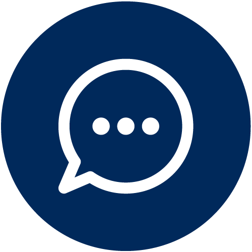 A chat bubble with three dots