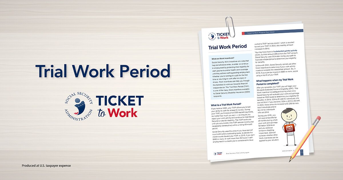 Trial Work Period (TWP) Ticket to Work Social Security