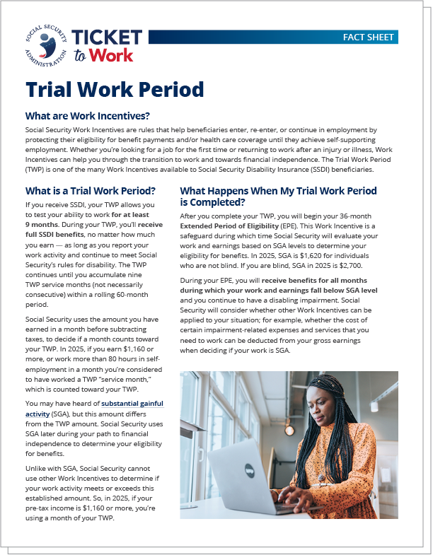 Thumbnail of the Trial Work Period factsheet