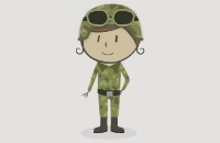 Graphic of Ben in a military uniform