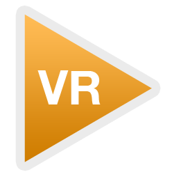 Orange Triangle with VR letters in the middle